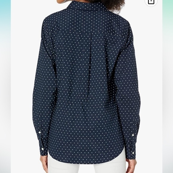Women's Classic-Fit Long-Sleeve Button-Down Poplin Shirt NWT XS - Picture 4 of 5